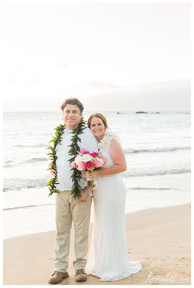 Blushing Birthday Bride ~ Kathy & Joseph's Maui Beach Wedding