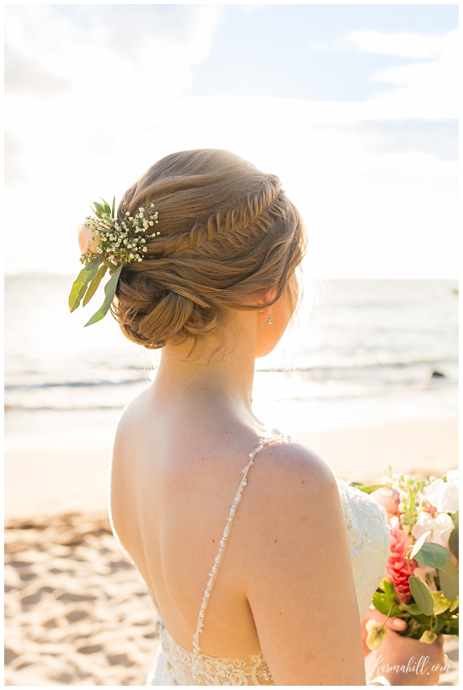 Maui bridal hair photo updo braid
