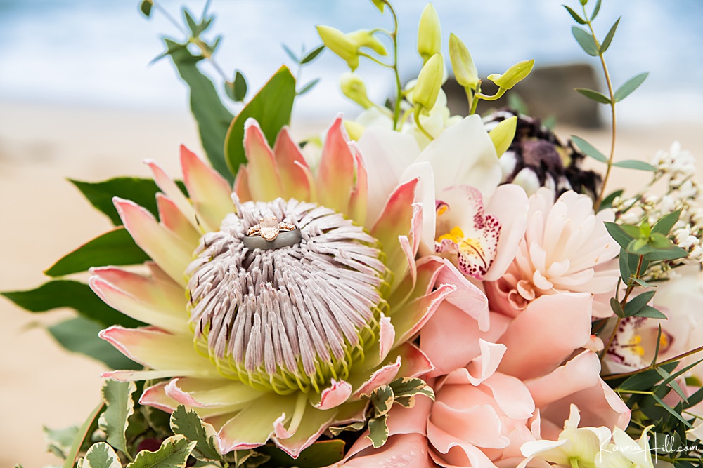 beach wedding - maui - bouquet - rustic - inspiration 