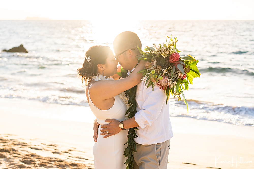 beach - marriage - sunset - maui 