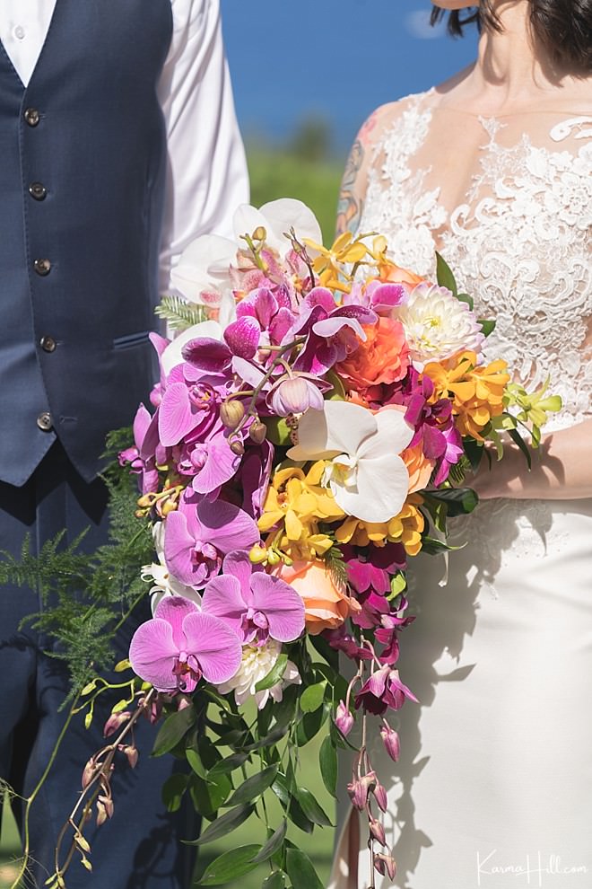 cascading orchid wedding bouquet 