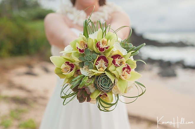 Succulent bridal bouquets 
