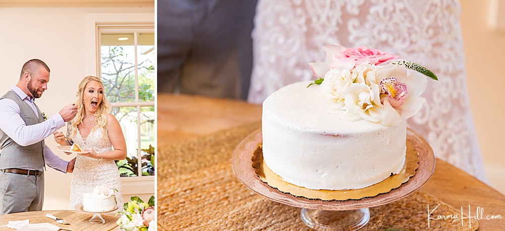single tier white wedding cake 