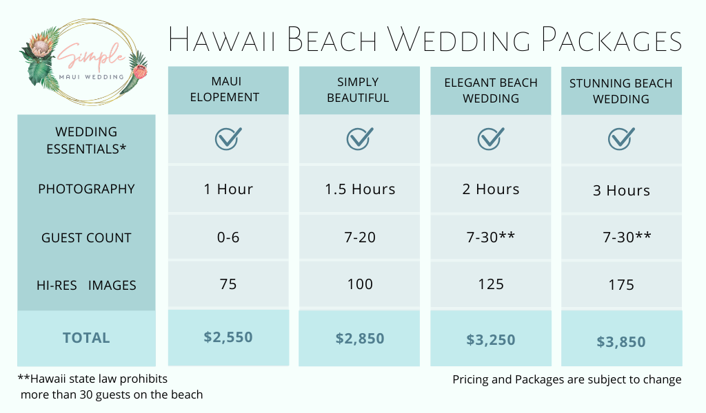 hawaii beach wedding cost