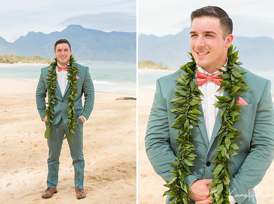 Maui groom with lei