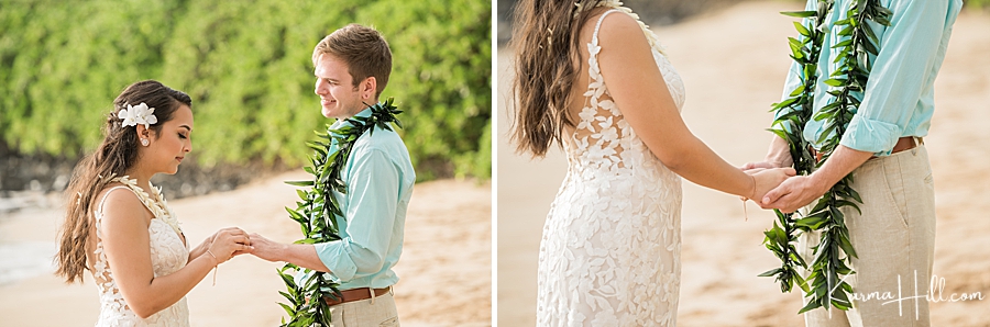 bride and groom in Maui, Hawaii