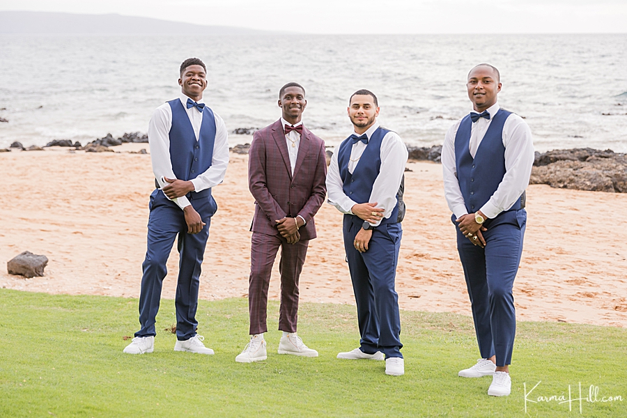 wedding groomsmen in Maui 