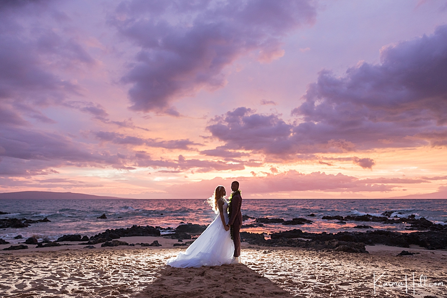 Maui sunset wedding 