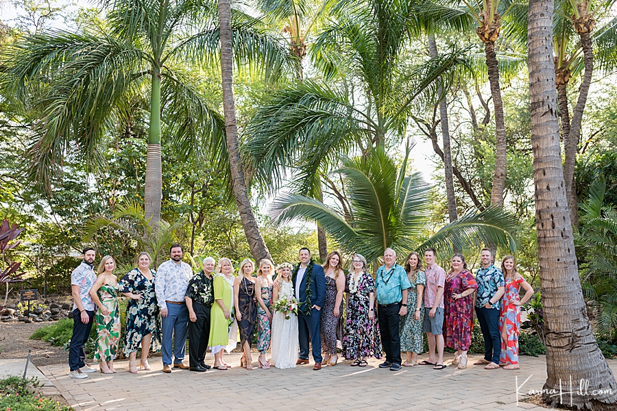 group wedding photo in hawaii