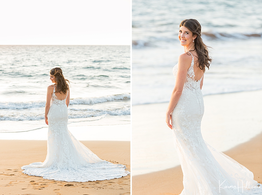 Maui bride on the beach