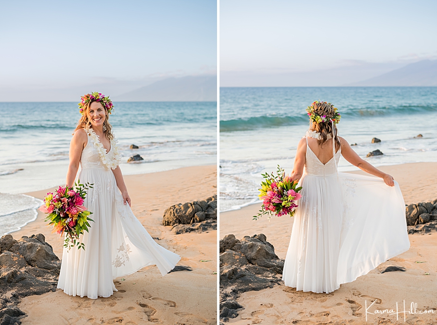 Maui beach wedding dress