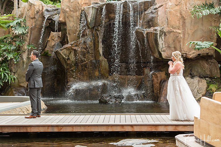 waterfall wedding in Hawaii