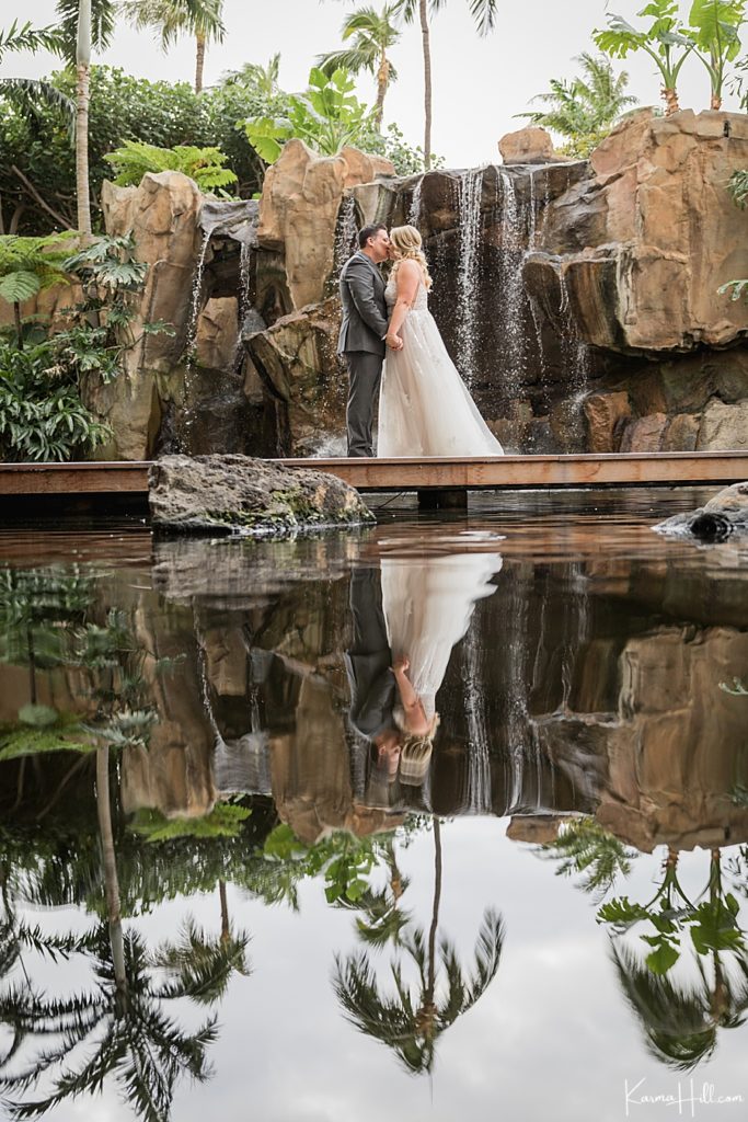 Waterfall Maui wedding photo