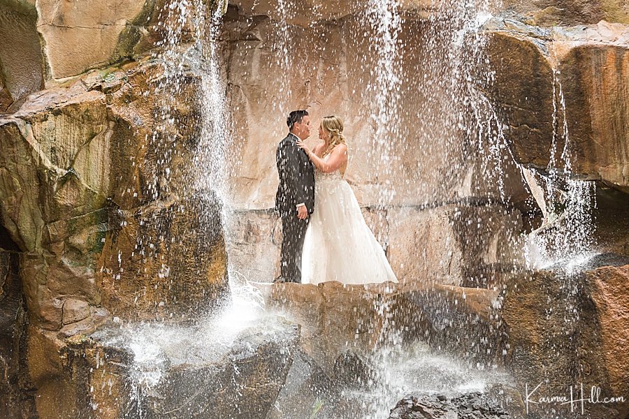 Waterfall Maui wedding photo