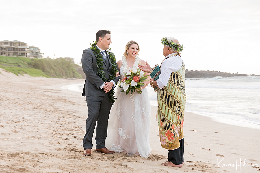 Maui beach wedding ceremony