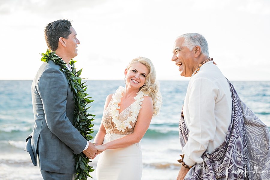 Maui wedding laghter