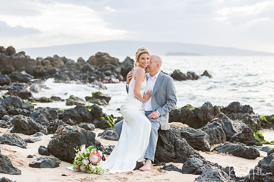 Romantic Maui beach wedding photo
