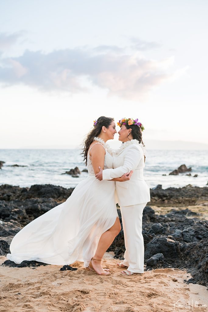 same-sex wedding on maui beach 
