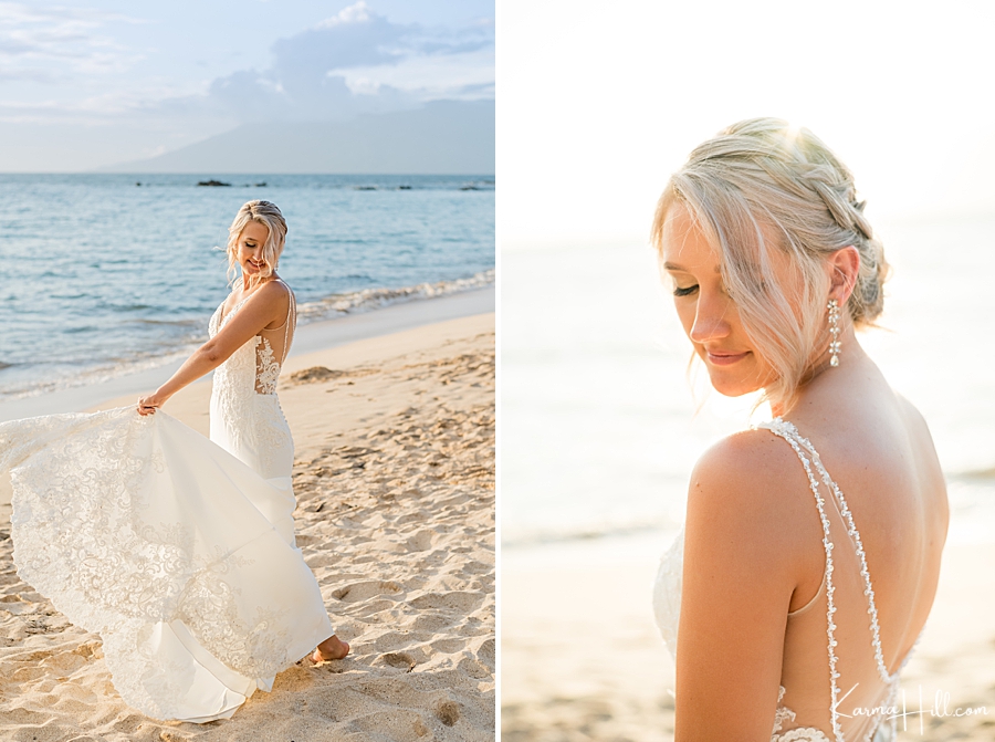 gorgeous beach bride in hawaii 