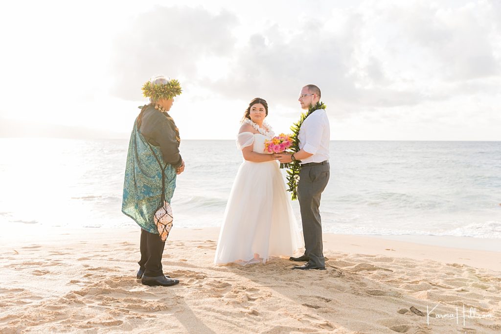 real beach wedding with gorgeous lighting 