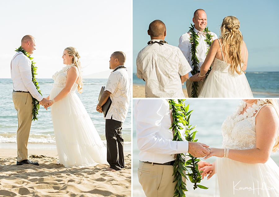 real hawaii wedding at lahaina shores with hawaiian minister 