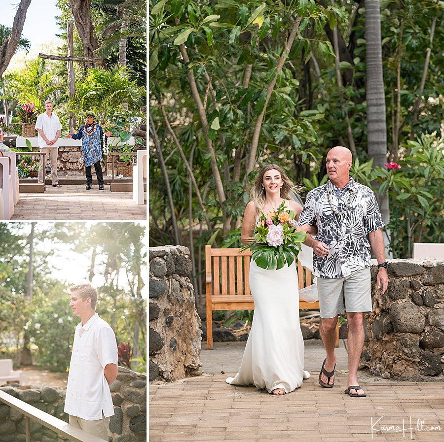 Start of Ceremony at a Wedding in Maui