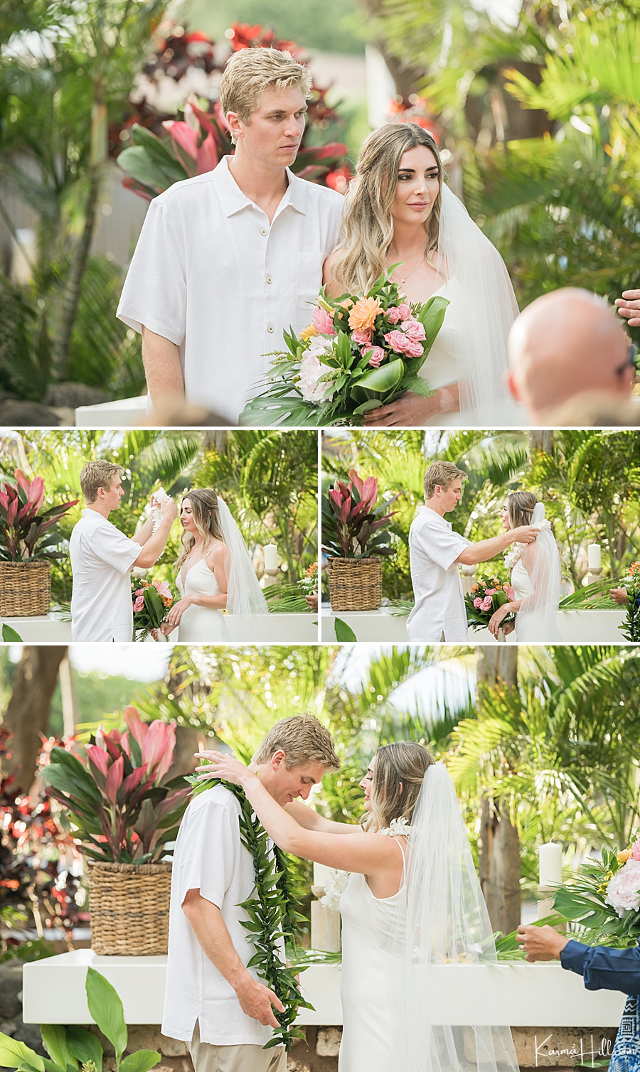 Tropical setting for a wedding in Maui