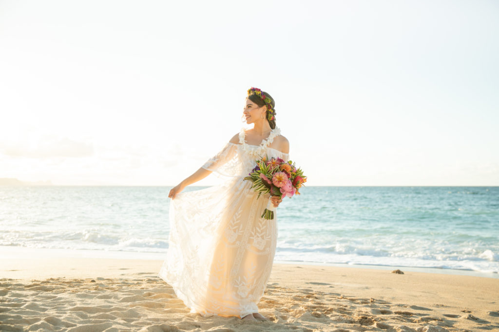 bridal inspiration Maui Beach Elopement 