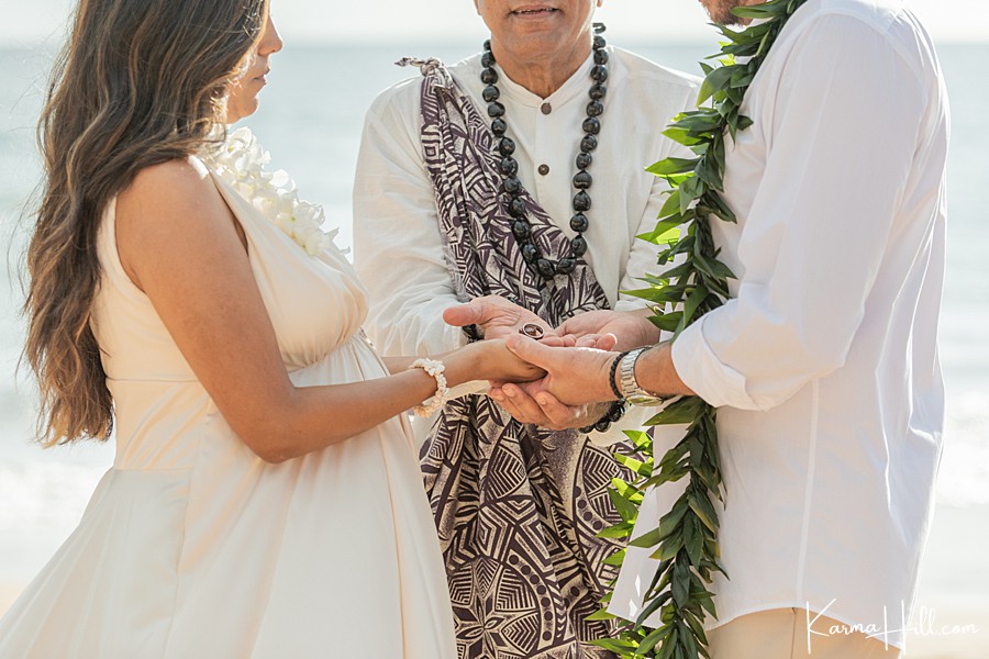Maui beach wedding ceremony