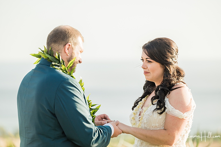 bride and groom at Maui venue wedding