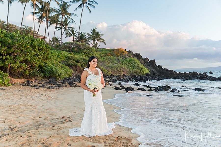 maui beach bridal photography
