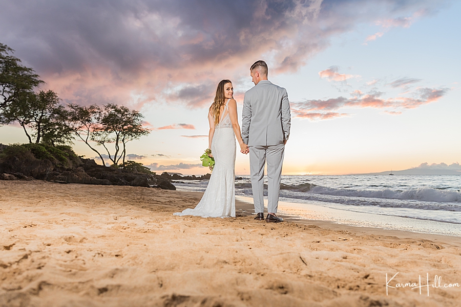 maluaka beach sunset wedding