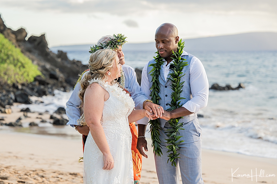 sunset beach wedding in Maui