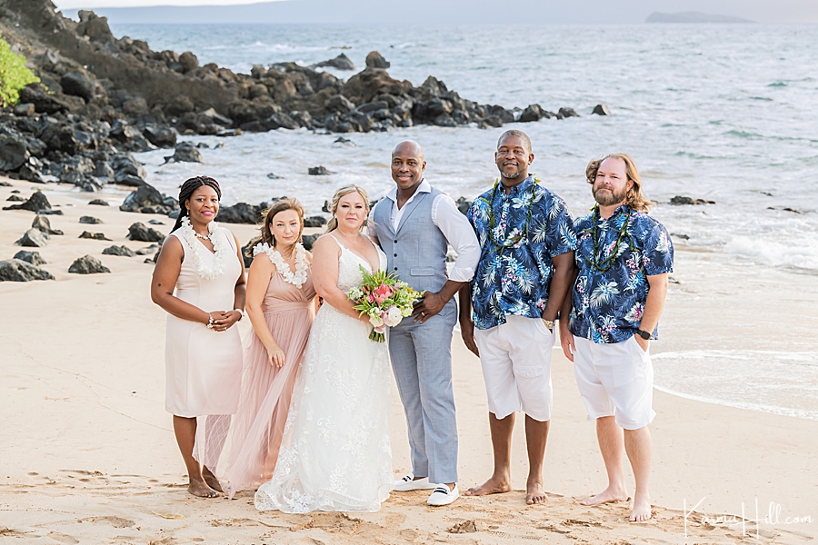 beach wedding family photos
