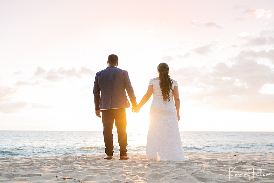 Hawaii wedding sunset photography