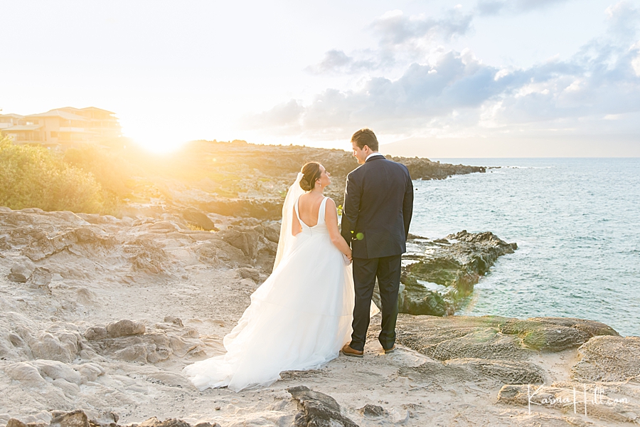 bride and groom sunset photography