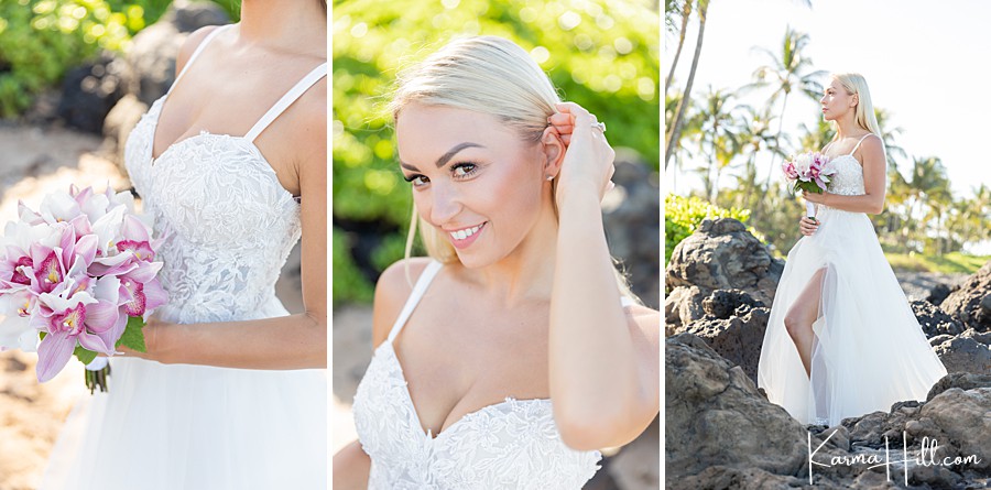 best bridal looks for beach wedding in maui