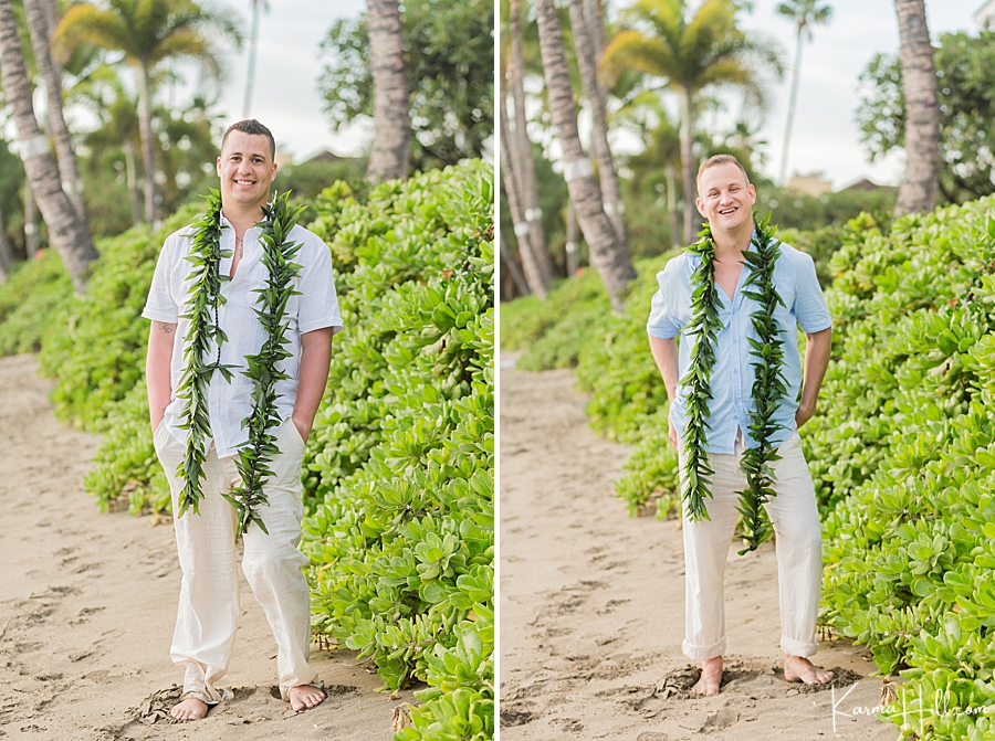 best outfit for grooms in hawaii beach wedding