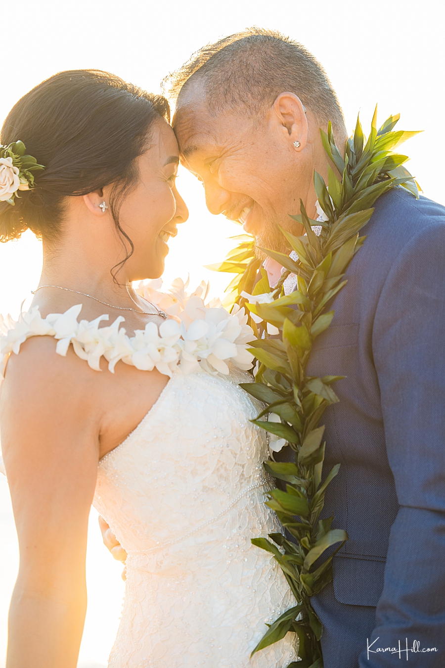 sunset Wedding detail photographers in hawaii
