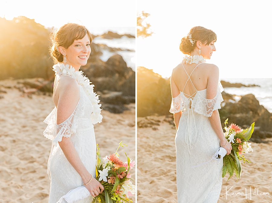 best bridal looks for hawaii beach wedding