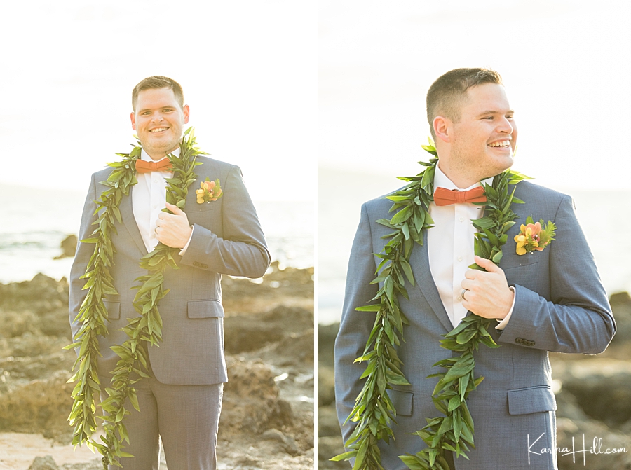 best outfit for groom in maui wedding