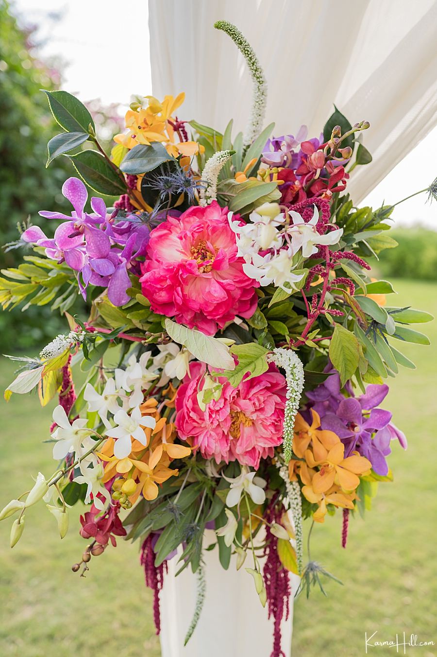 Wedding floral arrangement detail photography