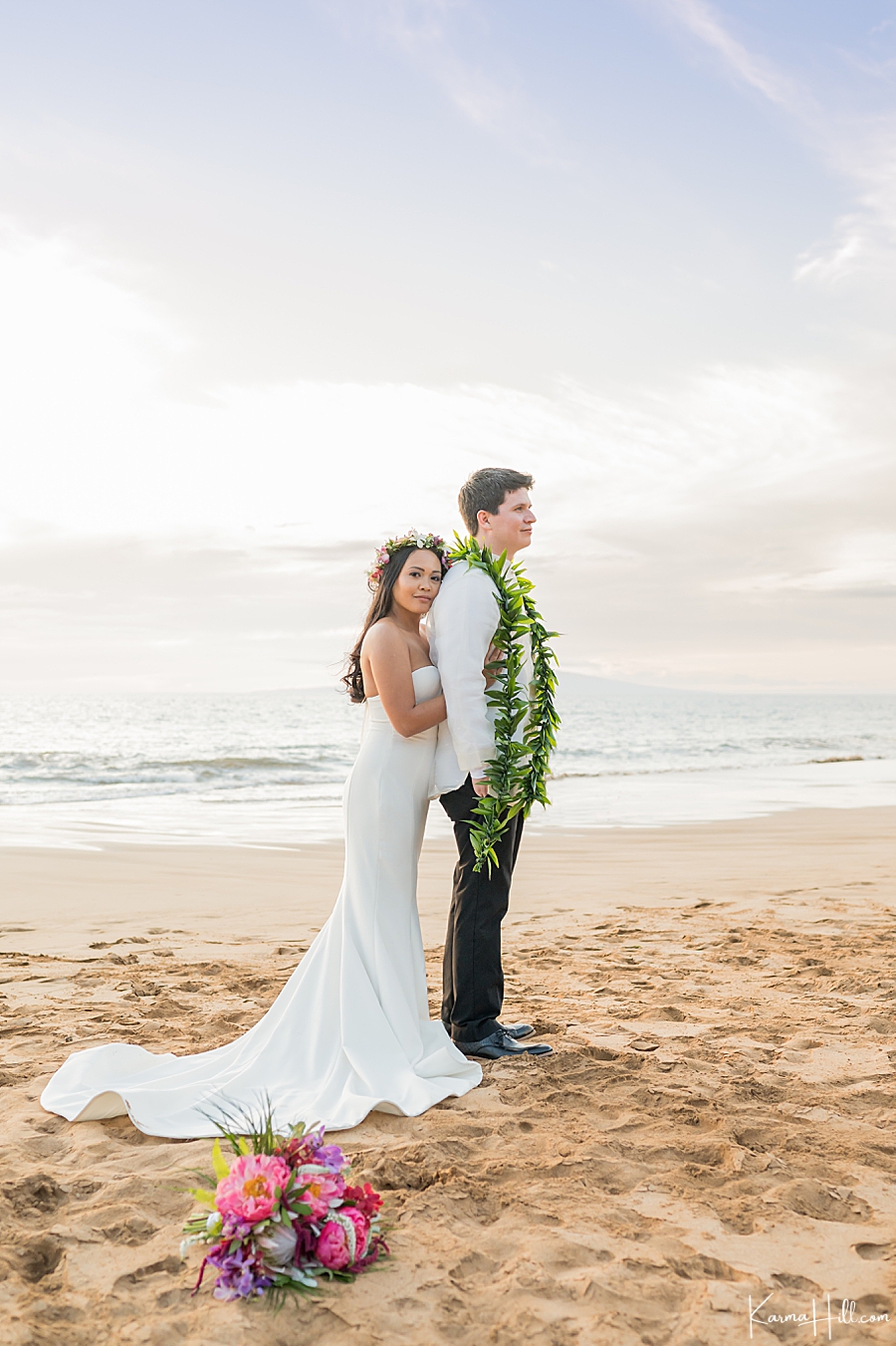 Maui wedding at sunset