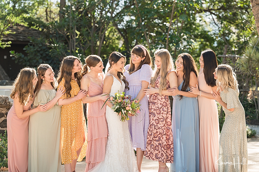 bride and bridesmaids photography