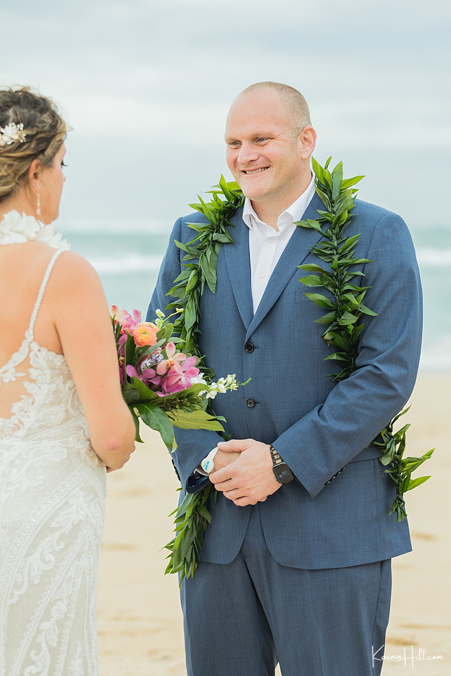 groom looks for maui beach wedding