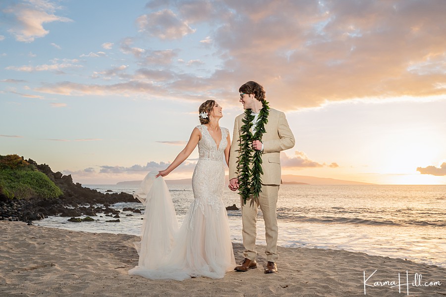 sunset southside beach wedding