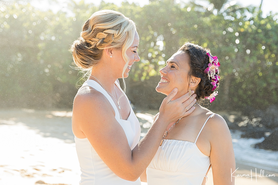 brides first looks at maui wedding