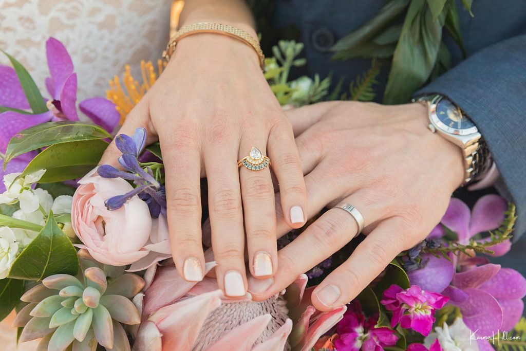 maui Wedding ring detail photography