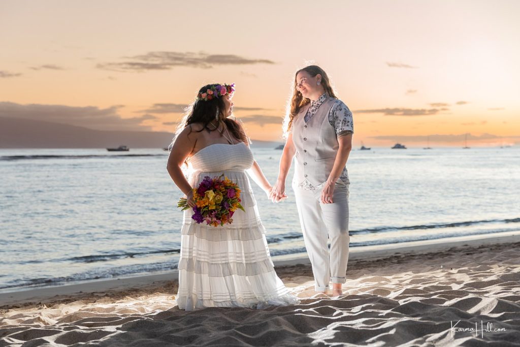 bride and bride sunset photography