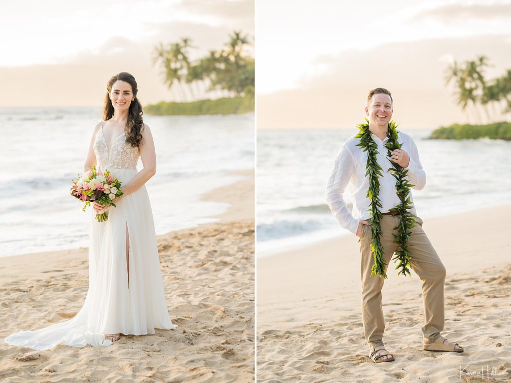 best bridal and groom looks for maui beach wedding